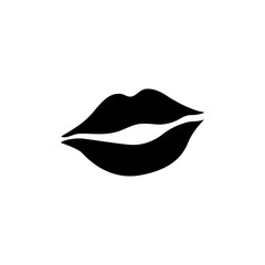 Woman Lips Icon In Flat Style Vector For Apps, UI, Websites. Black Icon Vector Illustration
