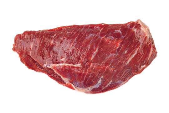 Crude raw rib eye steak  meat on a white backgrounds