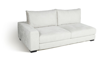 Empty white sofa isolated on white