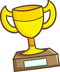 Funny and cute yellow trophy for winner