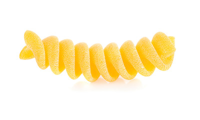 italian spiral pasta isolated on white background