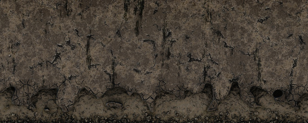 Earthquake impact cracked wall texture background
