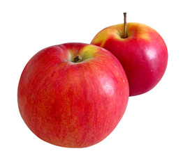 Ripe red apples isolated on white background