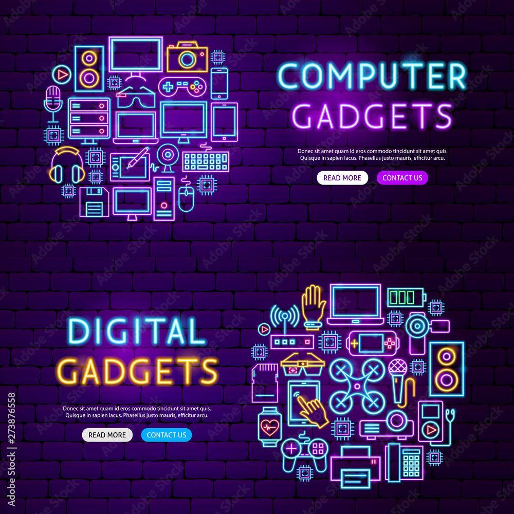 Wall mural computer gadgets website banners