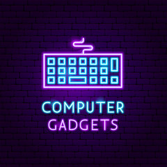 Obraz premium Computer Gadgets Neon Label