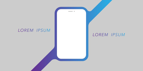 Colorful Advertising Design Template with Smartphone Silhouette for Your Business Project - Vector Illustration