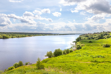 Fototapeta na wymiar Volga River near the village of Gorodnya