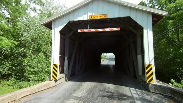 Driving Along Amish Countryside Came Across a Vintage Covered Bridge