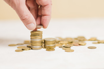 Businessman calculating money