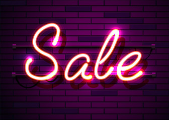 Fototapeta na wymiar Neon sign, the word Sex on dark background. Night life Background for your design, greeting card, banner.