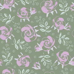 Seamless roses pattern.Romantic background.