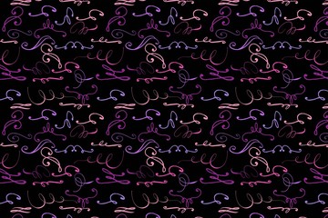 set of hand-drawn doodle sketch borders, Hand written sign texture can be used for printing onto fabric and paper or invitation. Curl shapes