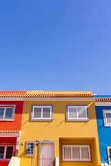 View of the street with colorful and beautiful buildings on the Canary Islands, Gran Canaria