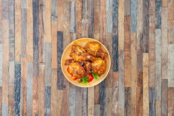 fried chicken wings on table