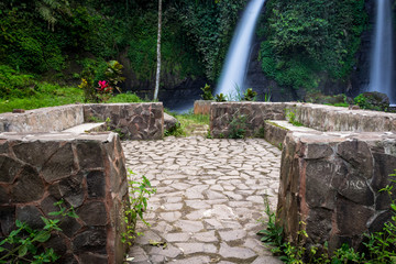 The twin waterfalls that part of beauty of Raung Mountain Sloves, Kalibaru Wetan Village, Banyuwangi Regency, Indonesia. Tirto Kemanten in Javanese means water bride or wedding couple of water.