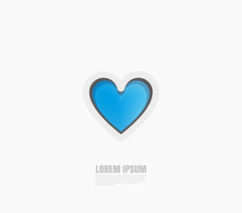 blue heart, vector illustration, day love and romantic