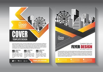 Business abstract vector template. Brochure design, cover modern layout, annual report, poster, flyer in A4 with colorful triangles, geometric shapes for tech, science, market with light background