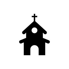 church flat vector icon