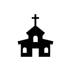 church flat vector icon
