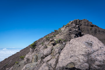 An extreme track to Raung mount summit called 'Puncak Sejati'. Raung is the most challenging of all Java’s mountain trails, also is one of the most active volcanoes on the island of Java in Indonesia.