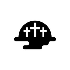 Obraz premium cemetery flat vector icon
