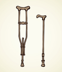 Crutch. Vector drawing