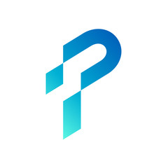 pixel letter P logo design concept