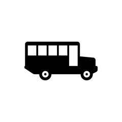 school bus flat vector icon
