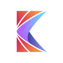 fast arrow with initial letter K logo design