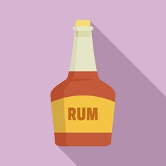 Rum bottle icon. Flat illustration of rum bottle vector icon for web design