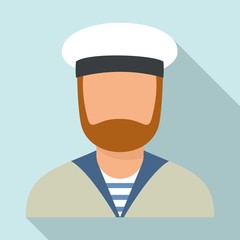 Sailor avatar icon. Flat illustration of sailor avatar vector icon for web design