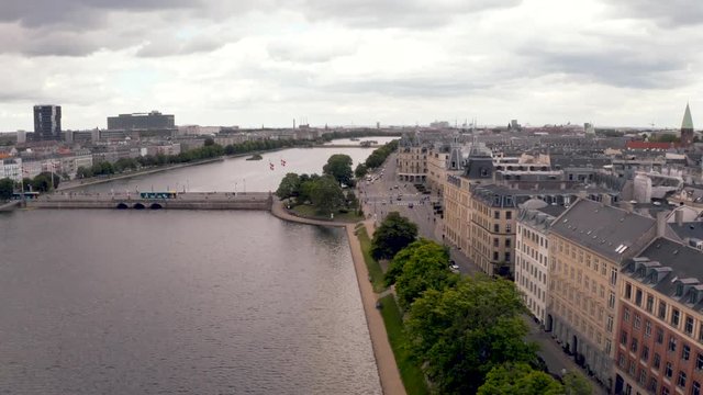 Aerial view of the Copenhagen city from above. Denmark.