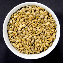 Bowl of Natural Healthy Sunflower Seeds