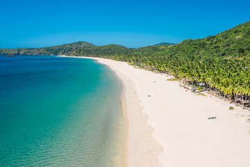 Fototapeta na wymiar Aerial view of Nacpan beach on Palawan, Philippines