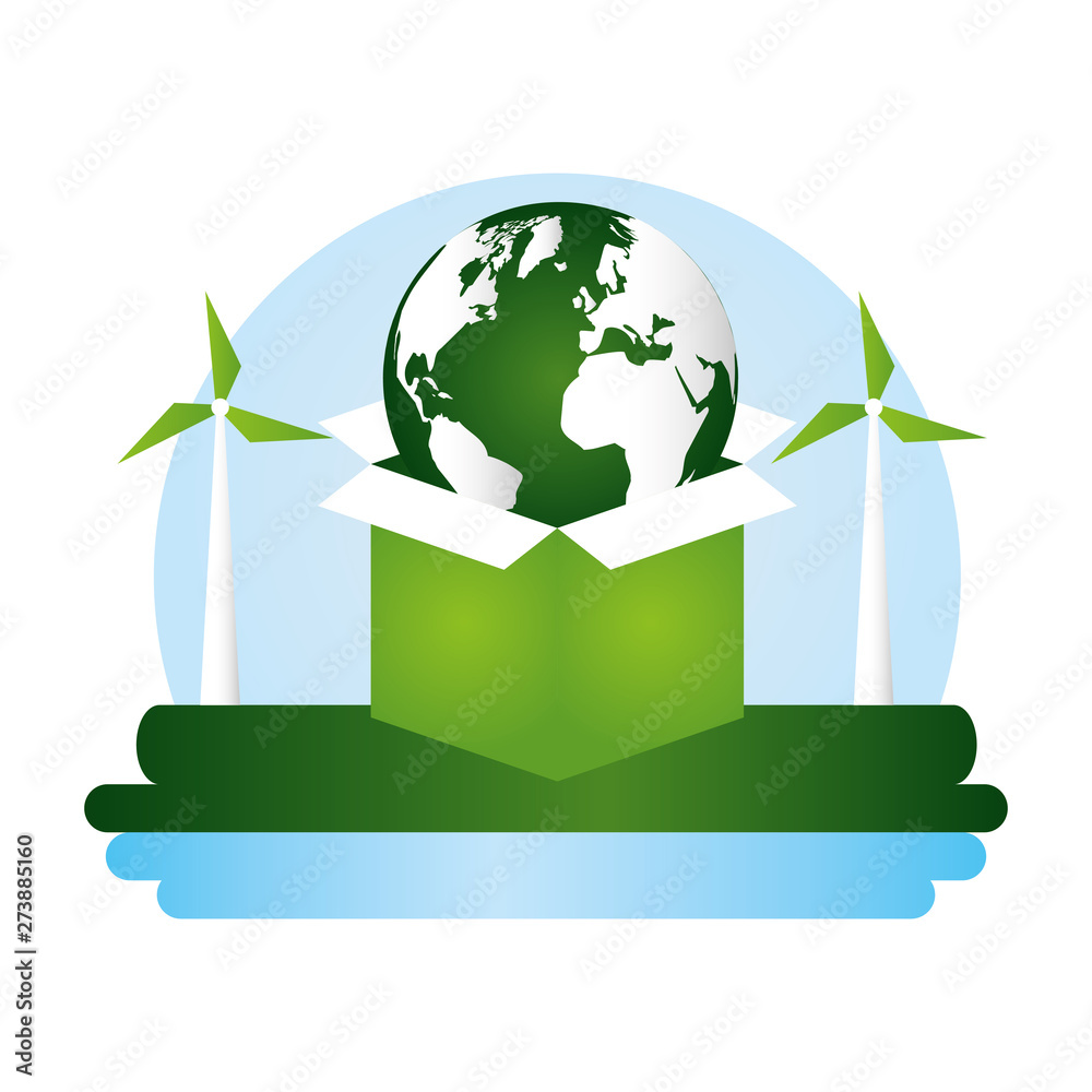 Sticker eco friendly planet design image