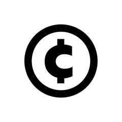 cent flat vector icon