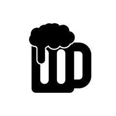 mug of beer flat vector icon
