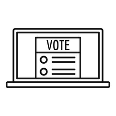 Modern online vote icon. Outline modern online vote vector icon for web design isolated on white background