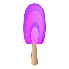 Violet popsicle icon. Cartoon of violet popsicle vector icon for web design isolated on white background