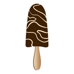 Chocolate milk popsicle icon. Cartoon of chocolate milk popsicle vector icon for web design isolated on white background