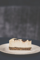 Nutella Cheese cake classic chhese frosting mixed with swirls of chocolate nutella on a base of salted butter biscuit base