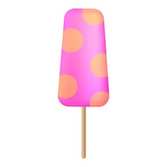 Pink orange popsicle icon. Cartoon of pink orange popsicle vector icon for web design isolated on white background