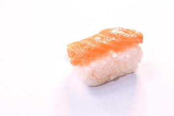 salmon Sushi Japanese food on white background