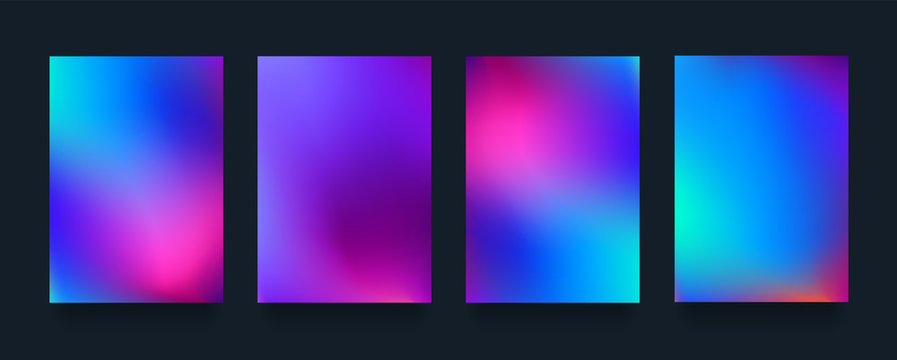 Minimal covers design set. Modern awesome halftone gradients. Cool future abstract geometric template. Colorful vector banner poster composition.