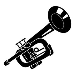 Naklejka premium Alarm trumpet icon. Simple illustration of alarm trumpet vector icon for web design isolated on white background