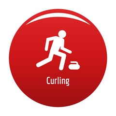 Curling icon. Simple illustration of curling vector icon for any design red