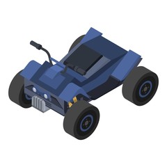Blue quad bike icon. Isometric of blue quad bike vector icon for web design isolated on white background © ylivdesign