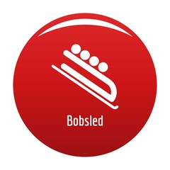 Bobsled icon. Simple illustration of bobsled vector icon for any design red