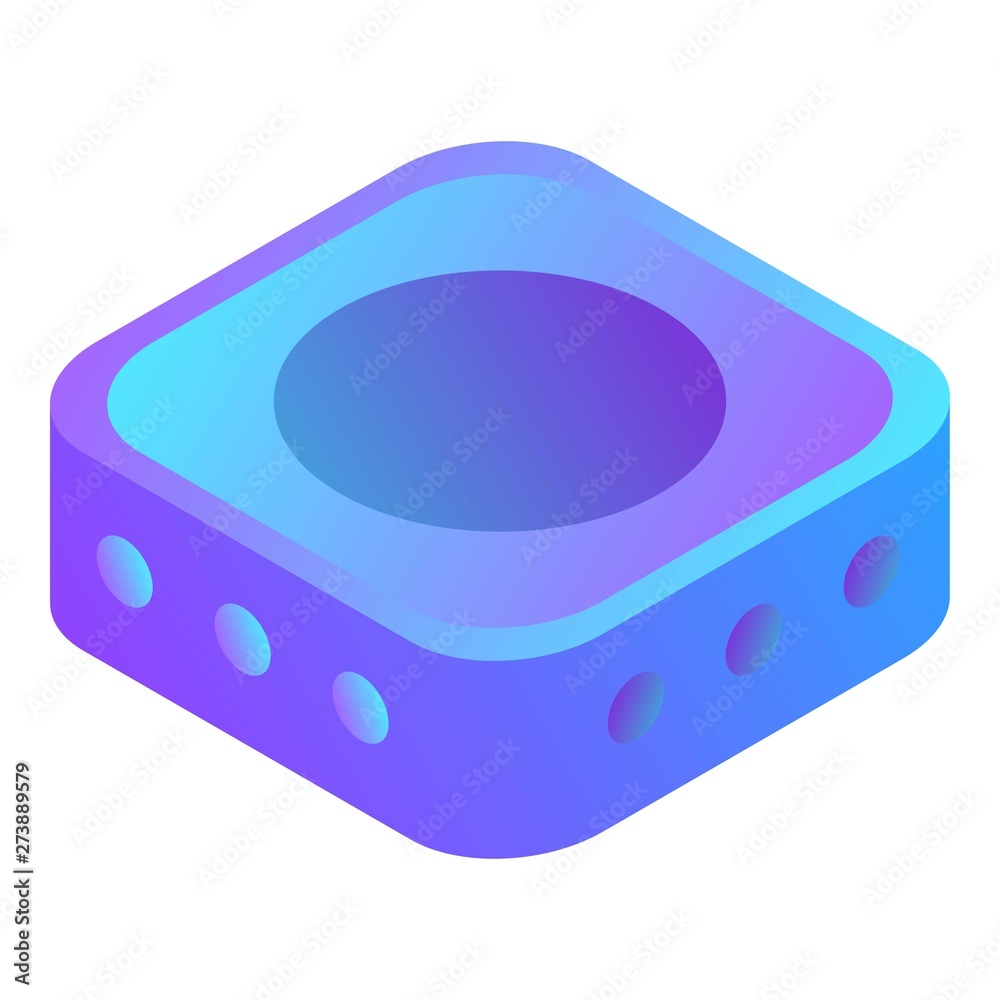 Poster mini computer desktop icon. isometric of mini computer desktop vector icon for web design isolated o
