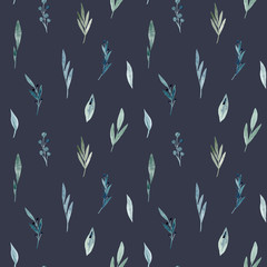 Fototapeta premium Seamless Pattern. Hand drawn watercolor Poppy flowered anemone. Hand drawn illustration.